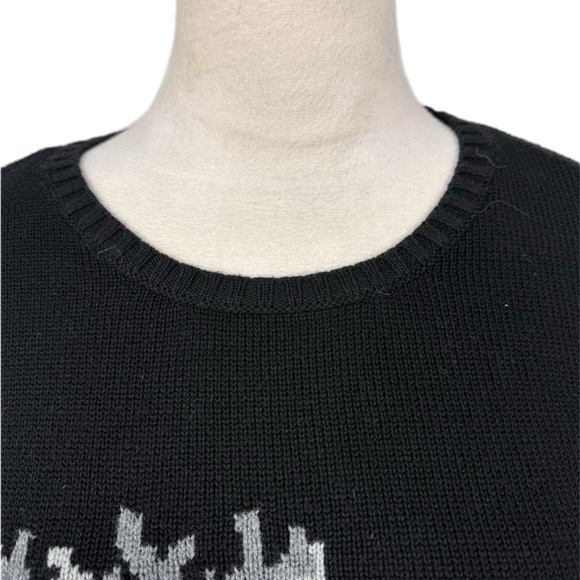 Coldwater Creek black moose on the loose sweater size small - Picture 3 of 9